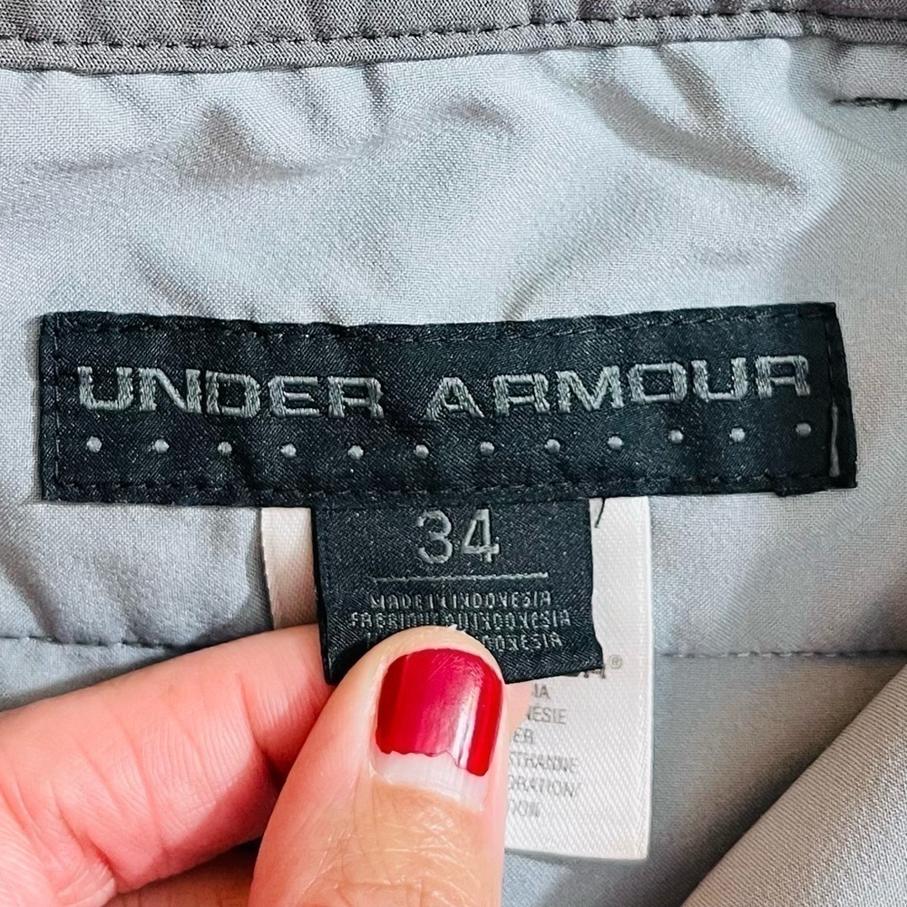 Under Armour Activewear High Rise Athletic Golf Shorts Men Size 34 Gray Pockets - Picture 3 of 9